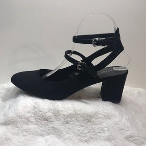 Indigo rd, Black “suede” Strappy Shoes
